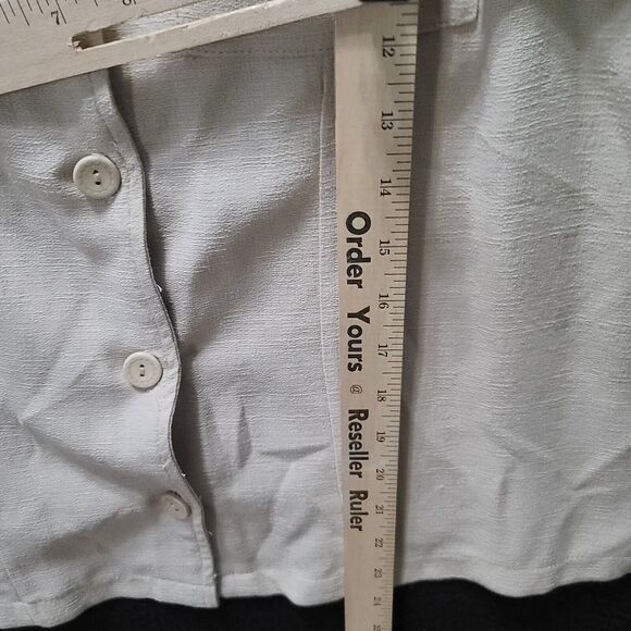 Premier International Womens Button Up Khaki Size Large Rayon Blend Short Sleeve - Picture 4 of 12